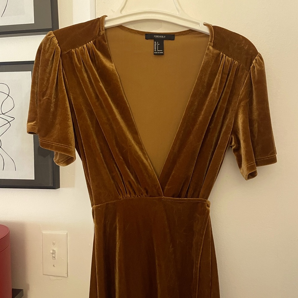 Forever 21 golden yellow wrap dress